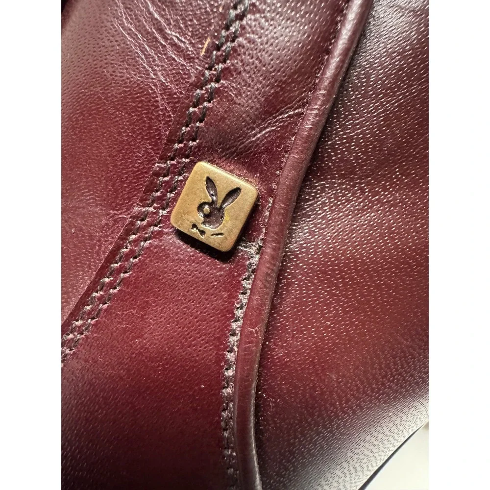 Vintage Playboy Mens Burgundy Leather Square Toe‎ Ankle Boots Block Heel 7.5 D